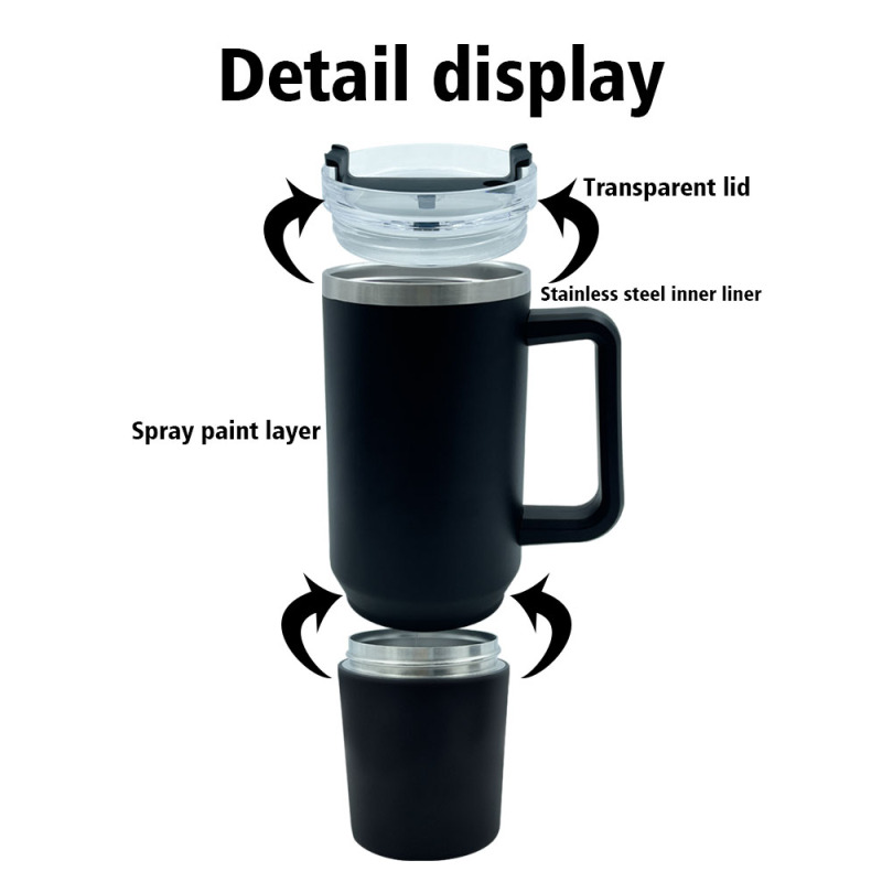 White Sublimation 40oz H2.0 Tumbler with Storage Bottom Base White Black Powder Coated rainbow Plated Tumbler 40 oz