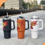 Wholesale New Basketball Pattern Rhinestone Rhinestone Mugs 40OZ Large Capacity Car Mugs Handle Mugs