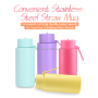 34oz Custom Logo Bottle Green Sports Vacuum Insulated Stainless Steel Ceramic Inner Water Bottle With Straw Lid for Gifts