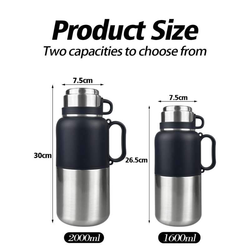 Outdoor Camping 1600ml 2000ml Stainless Steel Travel Bottle With Handle Sport Water Bottle Beer Milk Tea Pot