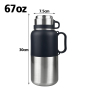 Outdoor Camping 1600ml 2000ml Stainless Steel Travel Bottle With Handle Sport Water Bottle Beer Milk Tea Pot