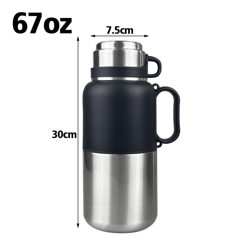 Outdoor Camping 1600ml 2000ml Stainless Steel Travel Bottle With Handle Sport Water Bottle Beer Milk Tea Pot