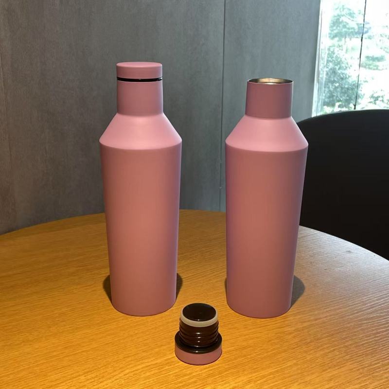 500ml Custom Logo Stainless Steel  Tumbler - Unique Shaped Double Wall Vacuum Insulated Leakproof Water Bottle for Outdoor Use