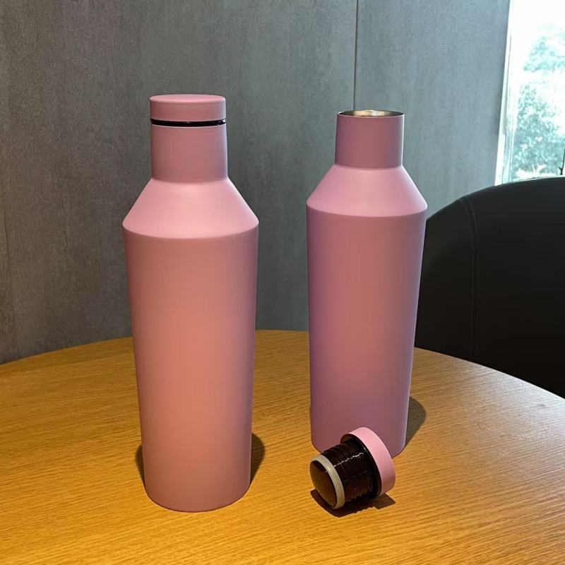 500ml Custom Logo Stainless Steel  Tumbler - Unique Shaped Double Wall Vacuum Insulated Leakproof Water Bottle for Outdoor Use