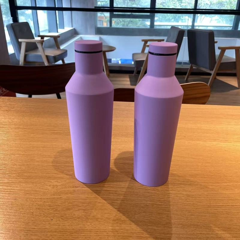 500ml Custom Logo Stainless Steel  Tumbler - Unique Shaped Double Wall Vacuum Insulated Leakproof Water Bottle for Outdoor Use