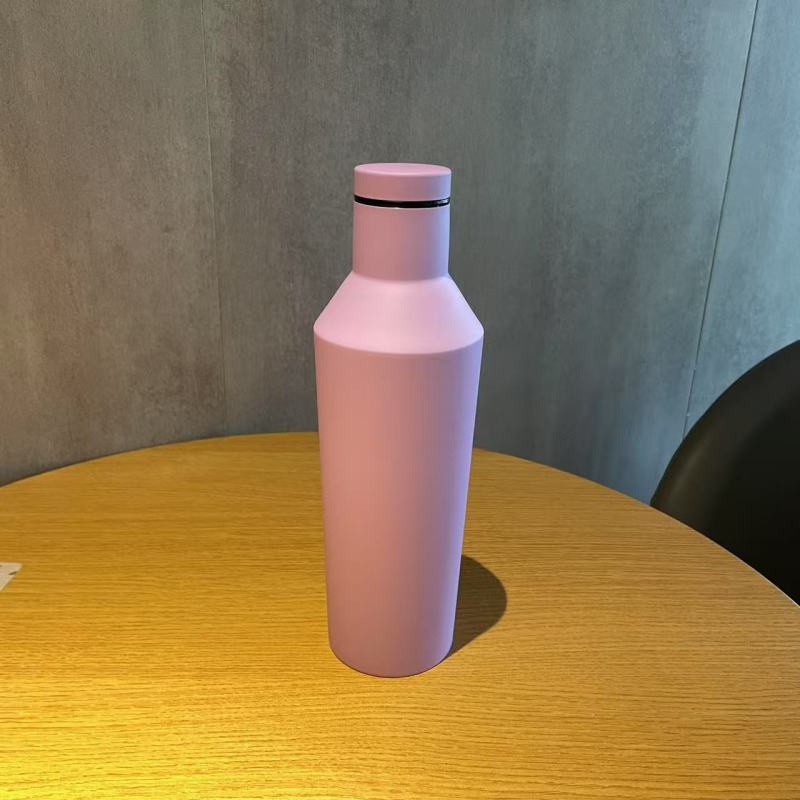 500ml Custom Logo Stainless Steel  Tumbler - Unique Shaped Double Wall Vacuum Insulated Leakproof Water Bottle for Outdoor Use