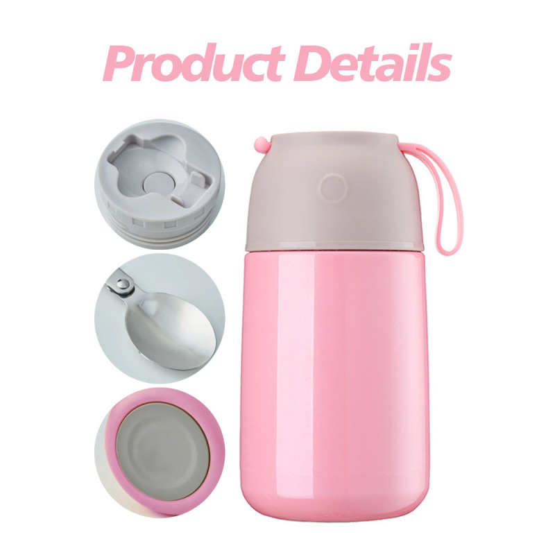 Factory Customized 316 Stainless Steel Double Wall Food Jar Vacuum Insulated Baby Container Soup Pot Food Thermos with Spoon