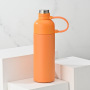 Outdoor Stainless Steel Vacuum Flask with Silicone Handle Strap Portable Sports Water Bottle Customizable  Straw Vacuum Flask