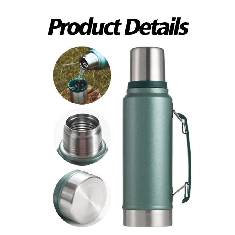 Stainless Steel Water Bottle with Wide Mouth - Available in 750ml, 1L, 1.9L & 2L Capacities - Thermal Flask for Hot & Cold Drink