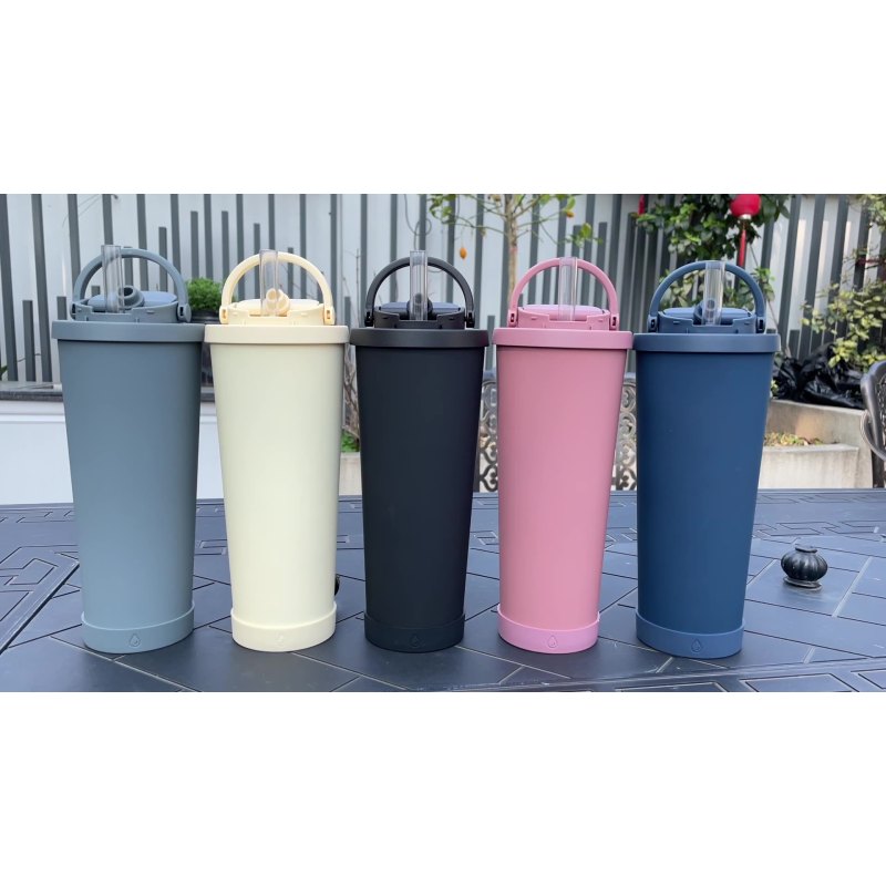 710ml High Quality Stainless Steel Insulated Coffee Tumbler With Handle and Straw Car Travel Tumbler Cups