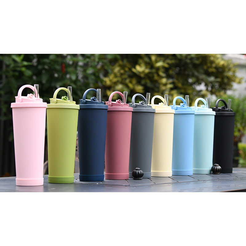 710ml High Quality Stainless Steel Insulated Coffee Tumbler With Handle and Straw Car Travel Tumbler Cups