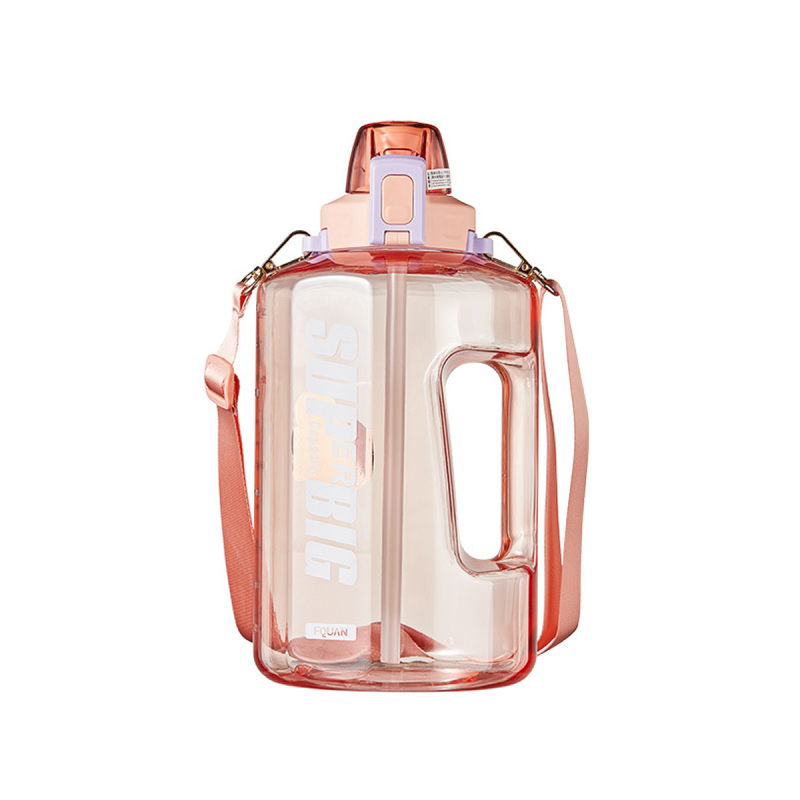 Portable Size Football Water Bottle Custom Logo Sports Workout Drink Shaker Bottle With Handle Transparent Water Bottle
