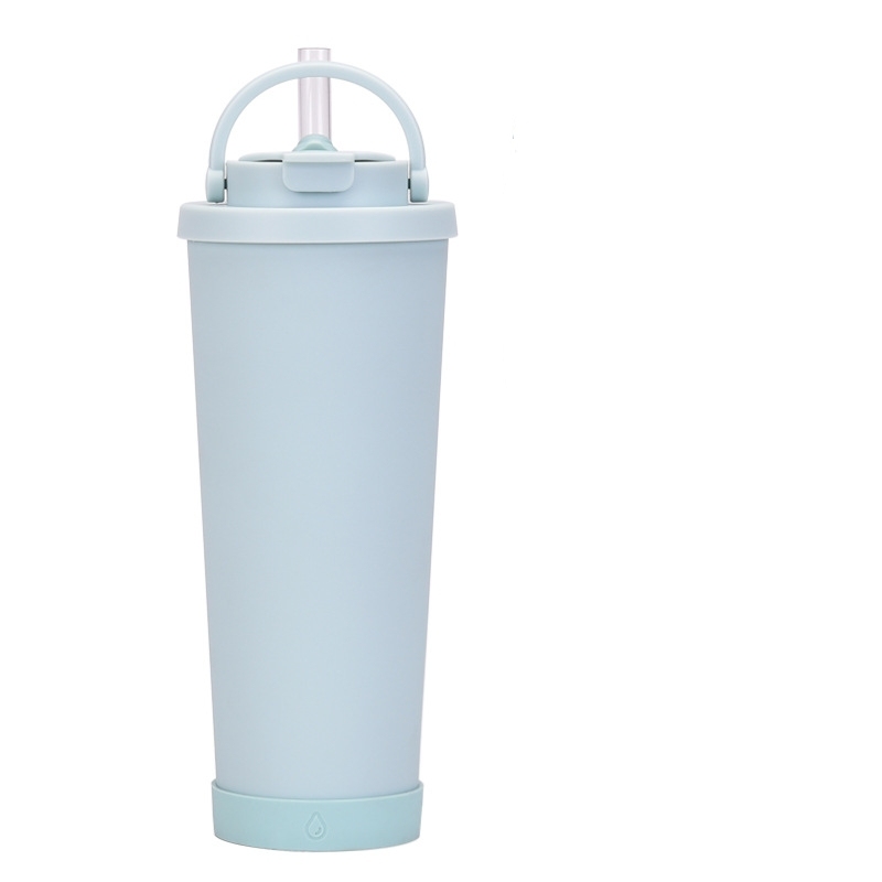 Portable Stainless Steel Straw Cup Double Wall Drink Insulated Reusable Water Bottle