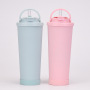 Portable Stainless Steel Straw Cup Double Wall Drink Insulated Reusable Water Bottle