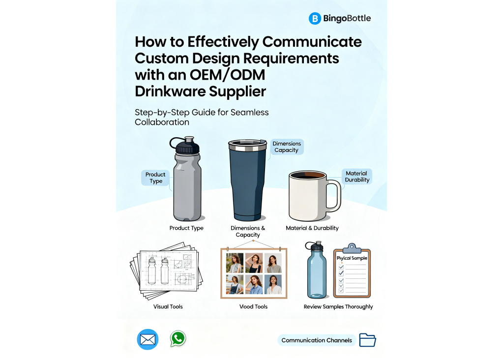 How do I communicate my custom design requirements effectively with an OEM/ODM drinkware supplier?