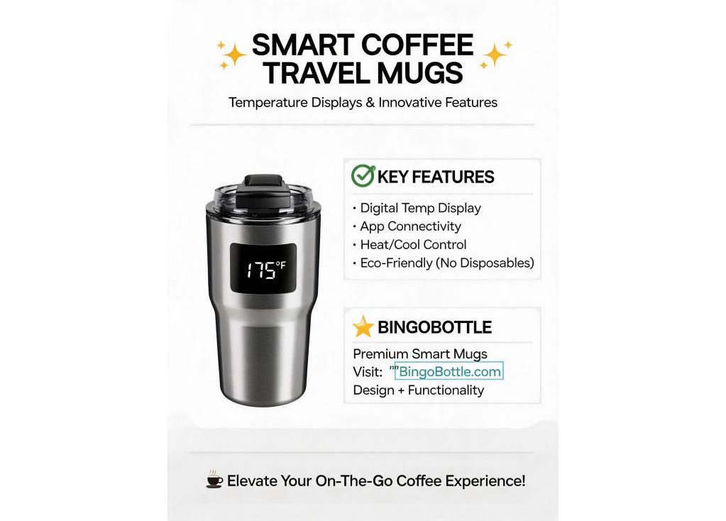 Are there factories that produce coffee travel mugs with smart features like temperature displays?