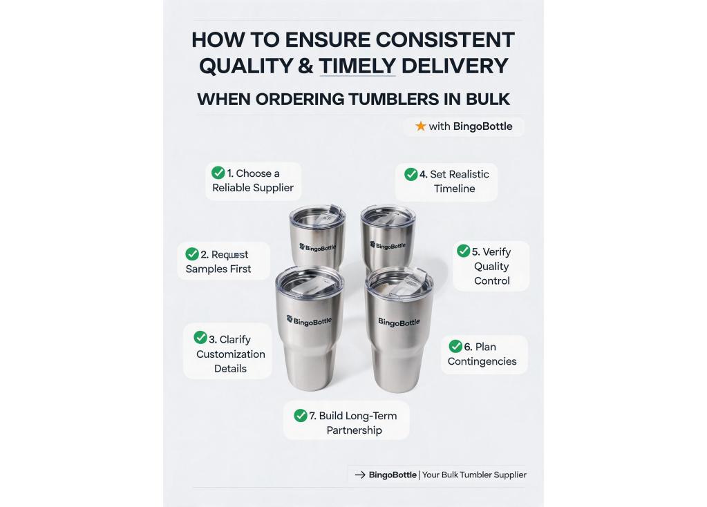How to ensure consistent quality and timely delivery when ordering tumblers in bulk?