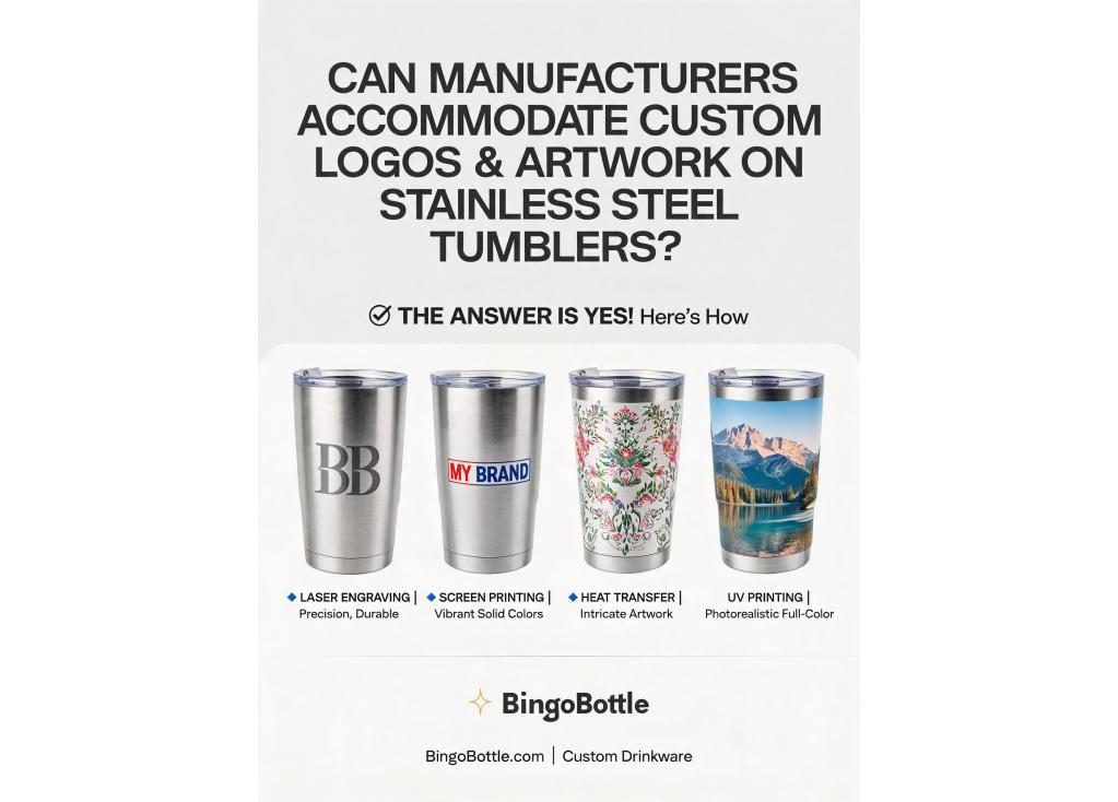 Can manufacturers accommodate custom logos and complex artwork on stainless steel tumblers?