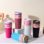 12oz\20oz Custom Stainless Steel Vacuum Insulated Heat-insulating Cups Sliding Office Coffee Cups Travel Water Cups Ice Drinks