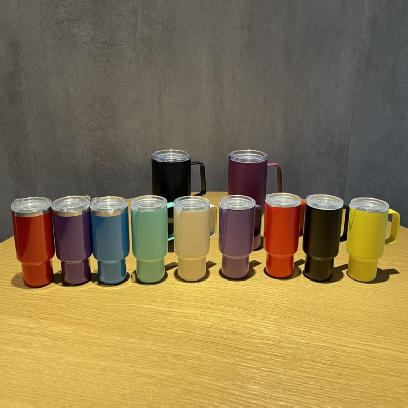 4oz Handle Car Cup 304 Stainless Steel Vacuum Insulated Cup Car Portable Cooling Straw Cup