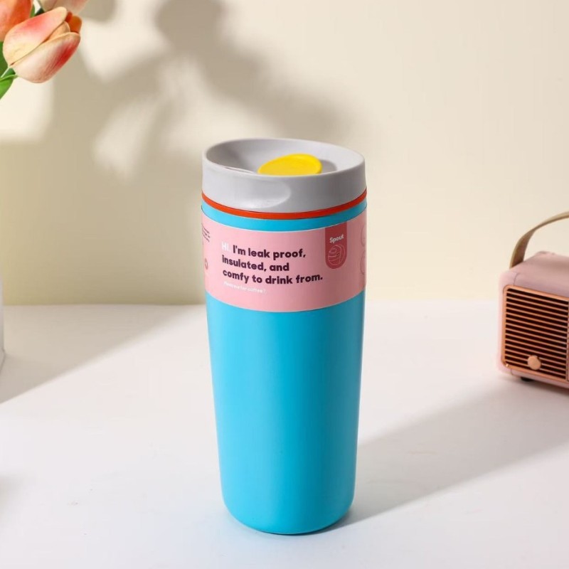 12oz\20oz Custom Stainless Steel Vacuum Insulated Heat-insulating Cups Sliding Office Coffee Cups Travel Water Cups Ice Drinks