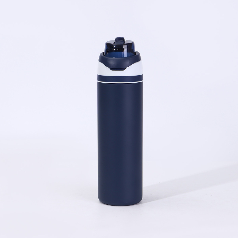 Insulated Stainless Steel Tumbler with Straw & Lid 304 Grade Simple Solid Color Dual Drinking Options