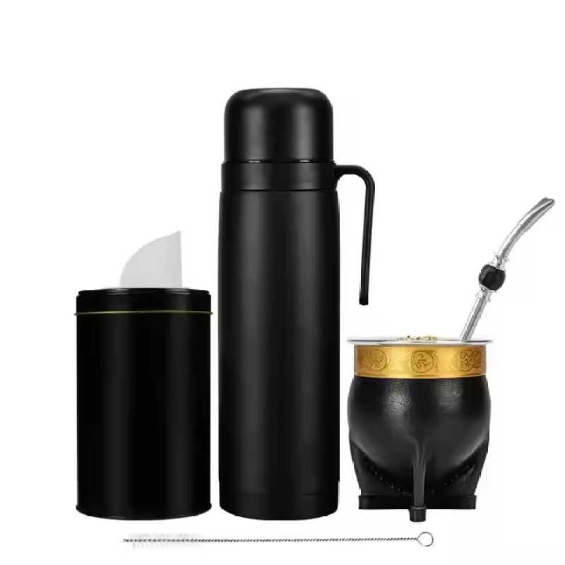 Stainless Steel Insulated Cup Paired with Yerba Cup and Yerba Cup Tea Container