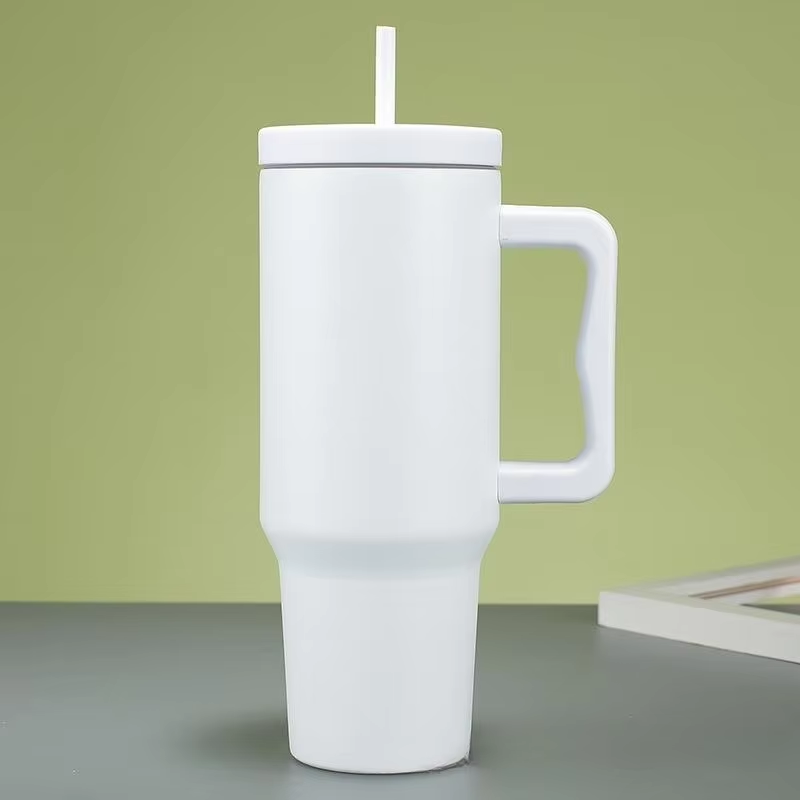 Customized  40oz Cup Trek Tumbler Stainless Steel Insulated Vacuum Sublimation Tumbler With Handle and Straw