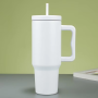Customized  40oz Cup Trek Tumbler Stainless Steel Insulated Vacuum Sublimation Tumbler With Handle and Straw