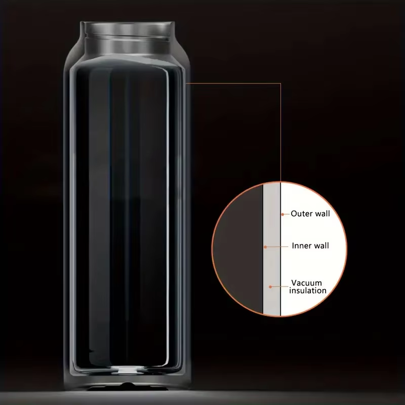 25oz Magnetic Stainless Steel Vacuum Insulated Water Bottle with Hidden Straw and Built-in Phone Holder for Outdoor Adventures