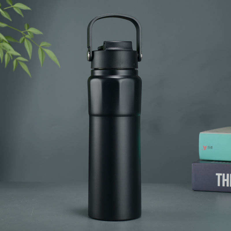 Dual Drink Portable Thermos Cup Indoor and Outdoor 304 Vacuum Cup Modern and Simple