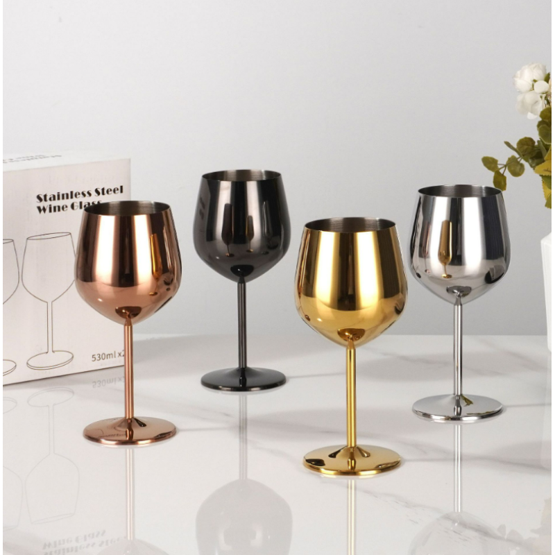 Elegant Stemware 500ml Custom Engraved Steel Goblet with Non Slip Base Ideal for Weddings and  Non Slip Base Ideal for Weddings