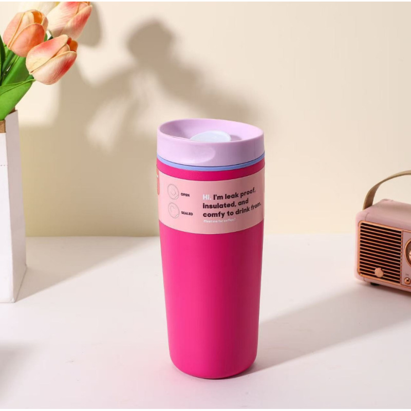12oz\20oz Custom Stainless Steel Vacuum Insulated Heat-insulating Cups Sliding Office Coffee Cups Travel Water Cups Ice Drinks