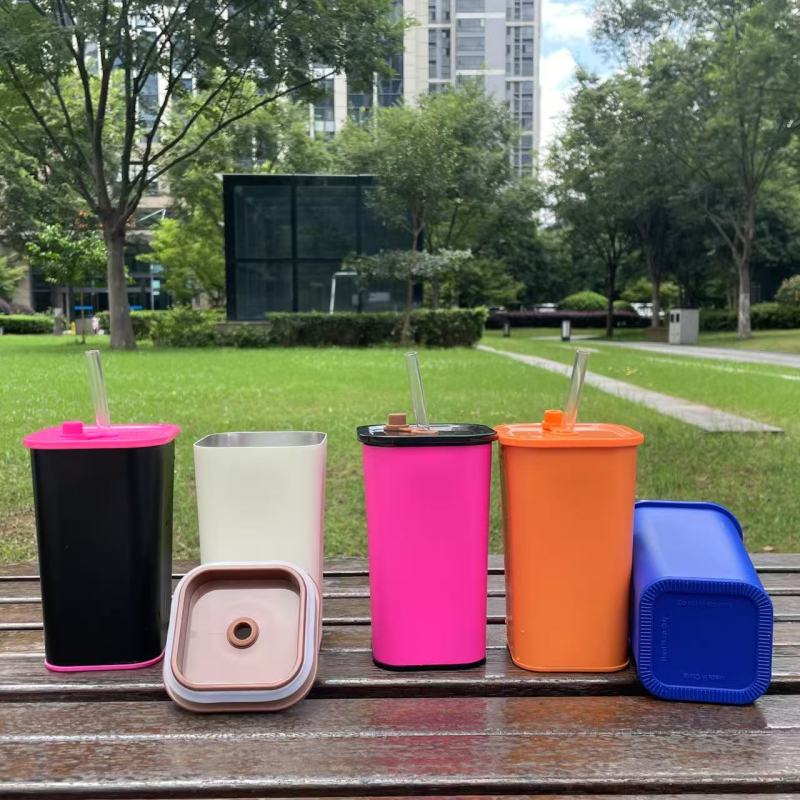 Designer Stainless Steel Mini Square Cup 380ml Capacity Featherlight Customizable