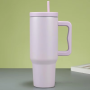 Customized  40oz Cup Trek Tumbler Stainless Steel Insulated Vacuum Sublimation Tumbler With Handle and Straw