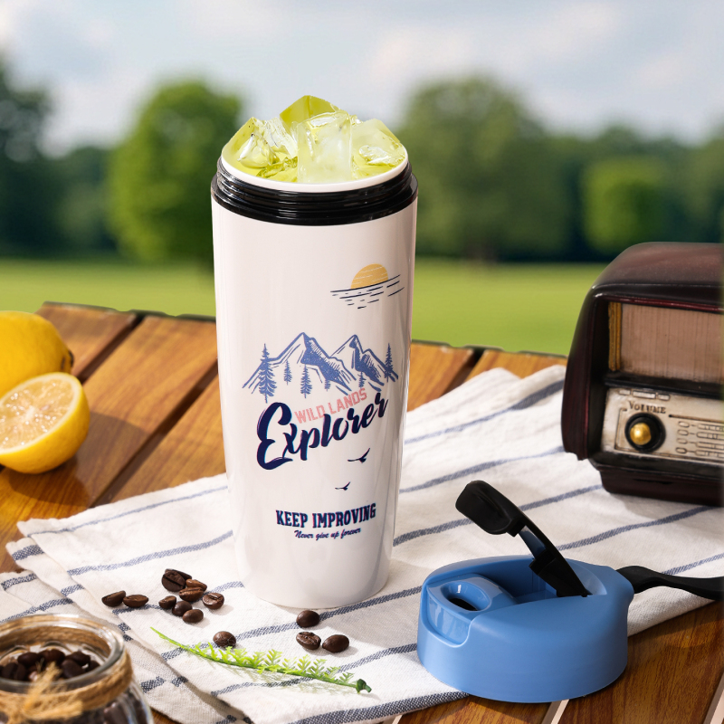 Ceramic Inner Lid Insulated Cup High Aesthetic New Design Large Capacity Coffee Cup for Women Portable Travel Mug
