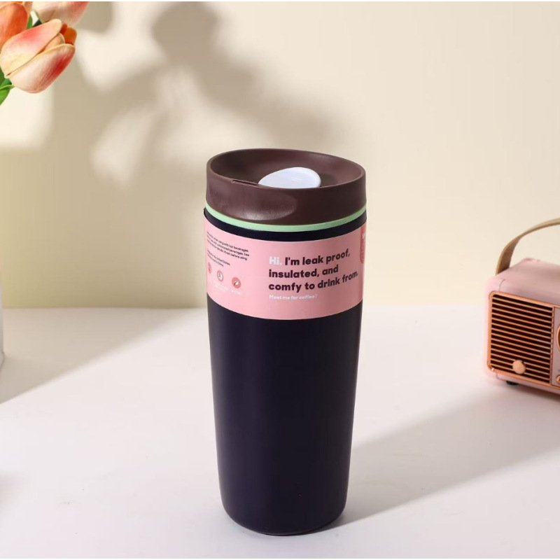 12oz\20oz Custom Stainless Steel Vacuum Insulated Heat-insulating Cups Sliding Office Coffee Cups Travel Water Cups Ice Drinks