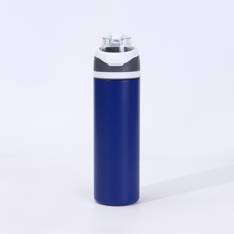 Insulated Stainless Steel Tumbler with Straw & Lid 304 Grade Simple Solid Color Dual Drinking Options