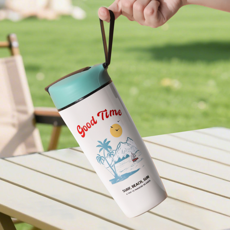 Ceramic Inner Lid Insulated Cup High Aesthetic New Design Large Capacity Coffee Cup for Women Portable Travel Mug