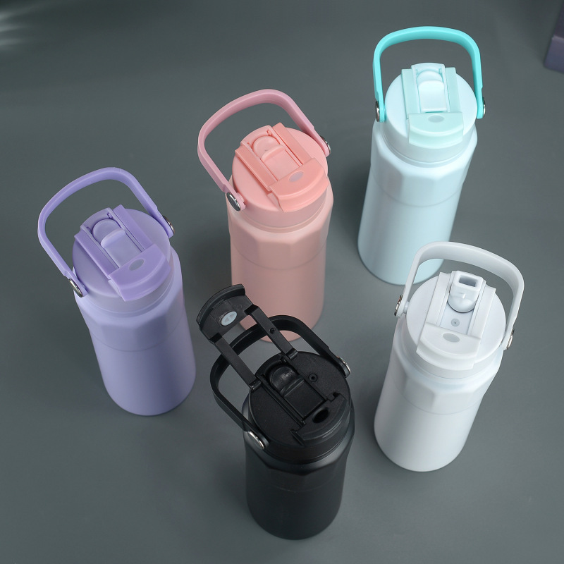 Dual Drink Portable Thermos Cup Indoor and Outdoor 304 Vacuum Cup Modern and Simple