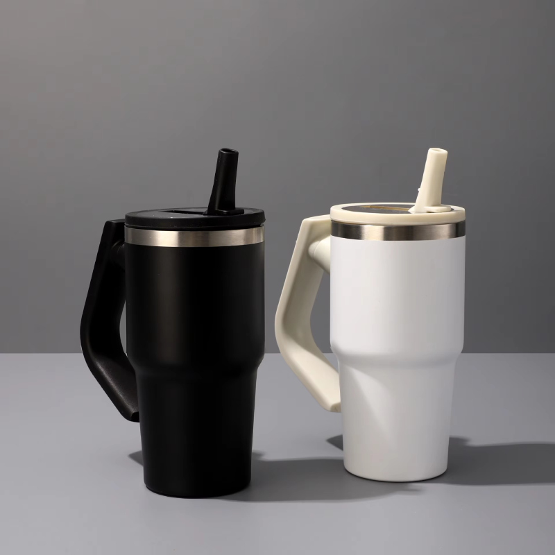 2025 New Stainless Steel Insulated Tumbler  30oz/20oz Rotating Handle Car Cup with Customizable Design