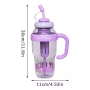 1200ml Big Belly Coffee Cup Bulk Plastic Bottle with Straw & Built-in Tea Filter