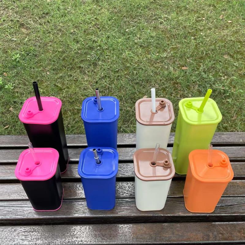 Designer Stainless Steel Mini Square Cup 380ml Capacity Featherlight Customizable