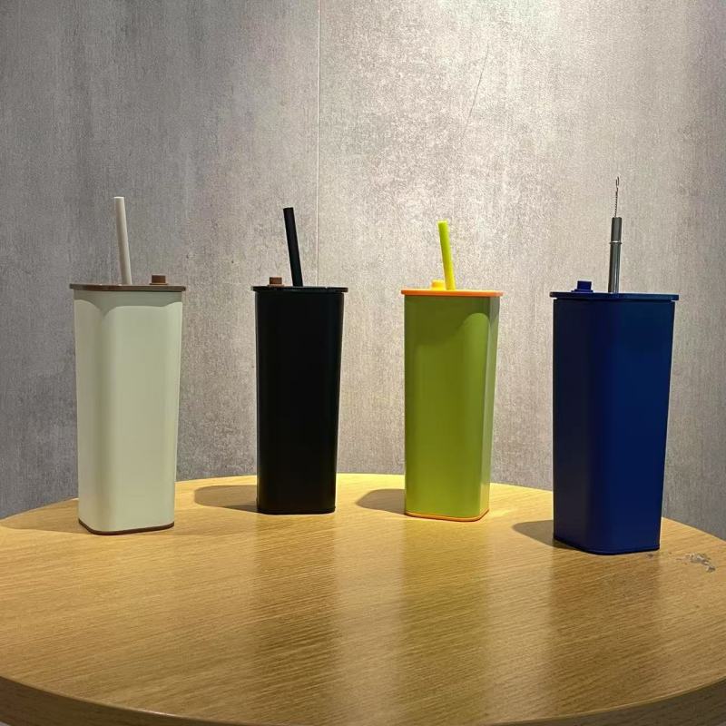 2025 New 600ML Stainless Steel Insulated Square Cup Available in Multiple Colors with Customization Options