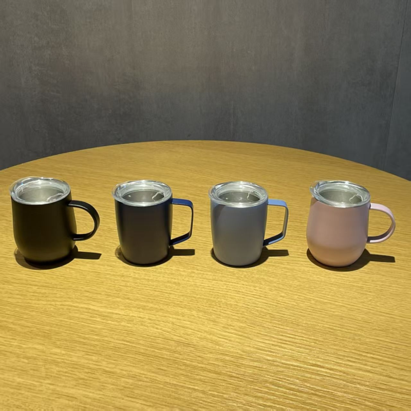 4oz Handle Car Cup 304 Stainless Steel Vacuum Insulated Cup Car Portable Cooling Straw Cup