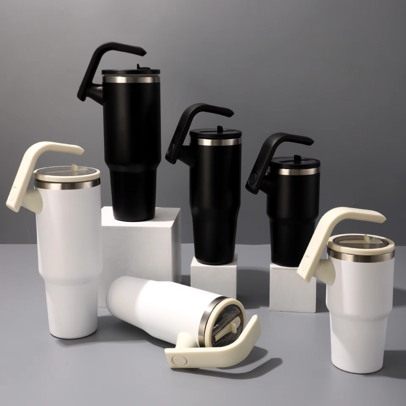 2025 New Stainless Steel Insulated Tumbler  30oz/20oz Rotating Handle Car Cup with Customizable Design