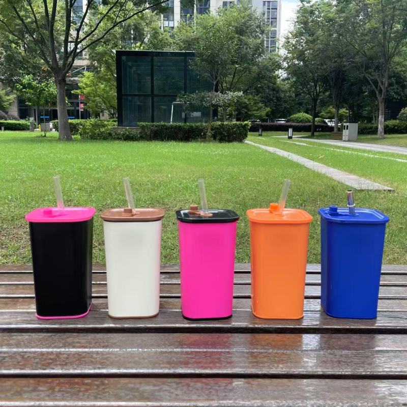Designer Stainless Steel Mini Square Cup 380ml Capacity Featherlight Customizable