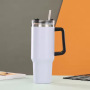 Hot-selling 40oz Double-layer Stainless Steel Vacuum Custom Portable Travel Coffee Cup with Handle and Straw
