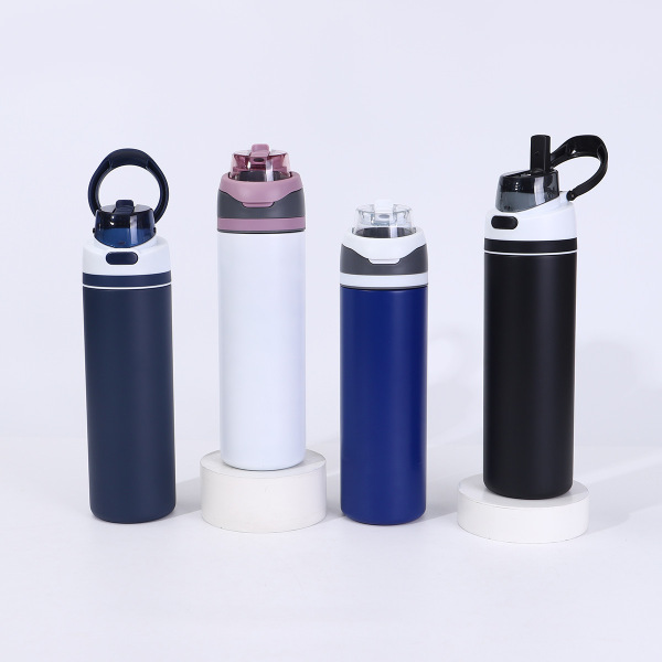 Insulated Stainless Steel Tumbler with Straw & Lid 304 Grade Simple Solid Color Dual Drinking Options