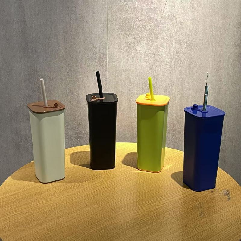 2025 New 600ML Stainless Steel Insulated Square Cup Available in Multiple Colors with Customization Options